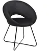 Image de HOME DECO FACTORY - Fauteuil Rond en Velours Côtelé Giulia - Lounge Edition - Mobilier d'Assise Confortable - Dimensions 67 x 84 x 52 cm - Hauteur Assise 52 cm - Noir - Modèle Giulia