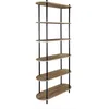 Image de HOME DECO FACTORY - HD0076 Étagère Cobe 6 Niveaux en Bois MDF, Design Moderne pour Salon, Chambre ou Entrée, Rangement Stylé, 80 x 181 x 30 cm, Marron Noir