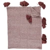 Image de Home Deco Factory - Plaid gauffré pompons rouge/blanc - 150x125 cm OS