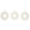 Image de HOME DECO FACTORY Miroir Boho Décoratif en Macramé 28 cm Lumineux Beige