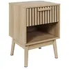 Image de Table de Chevet avec tiroir Bois naturel Rainuré L40cm Klaus HOME DECO FACTORY