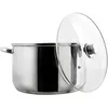 Image de COOK CONCEPT - KC0005 Faitout en Métal avec Couvercle en Verre - Capacité 10L - Compatible Tous Feux - pour Soupes et Ragoûts - Design Élégant - Finition Argentée - 10L Argent