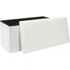 Image de HOME DECO FACTORY Coffre Banc Pliable Côtelé Scott Rangement Beige