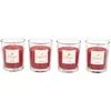Image de HOME DECO FACTORY - BO0096, Bougie parfumée Traditionnelle x4 pour Noël, Conçue pour créer Une Ambiance chaleureuse et Festive, brûle Lentement, Couleur Rouge, Taille Standard
