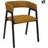 Image de Home Deco Factory - 2 Fauteuils Design Atome jaunes - 50.5x50x74 cm OS