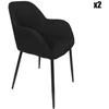 Image de Home Deco Factory - 2 Fauteuils Atome noirs OS