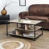 Image de Home Deco Factory - Table Basse Edison marron/noir - 99x62.5x8 cm OS
