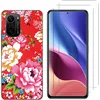 Image de NOVAGO Compatible avec Xiaomi Mi 11i 5G et Poco F3 6,67''- Pack Complet- Coque arrière avec Motif imprimé+ 2 Films vitre Protection écran en Verre trempé -Fleurs Rouges