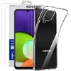 Image de NOVAGO Compatible avec Samsung Galaxy A22 4G -Pack Complet- Coque Résistante Transparente avec Motif imprimé+ 2 Films Protection écran Verre trempé (Transparent)