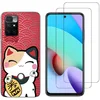 Image de NOVAGO Compatible avec Xiaomi Redmi 10 2022,Redmi 10 2021 6.5'' 4G (Pas pour Redmi 10 5G) -kit Complet- Coque arrière Transparente Souples avec Motifs+ 2 Films Protection écran Verre trempé (Chat)