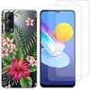 Image de NOVAGO Compatible avec Vivo Y52 5G/Vivo Y72 5G -Pack Complet- Coque Transparente avec Motifs imprimés + 2 Films vitre Protection écran Verre trempé 0.3 mm 9H (Exotique)