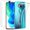 Image de NOVAGO Compatible avec Xiaomi Poco F2 Pro 5G - Pack Protection - Coque Arrière Transparente en Silicone TPU Gel Souple Solide Anti Choc + 2 Films Verre Trempé (Compatible Coque)