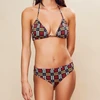 Image de Chloé Stora - Haut de maillot de bain Arielle imprimé bordeaux/noir/jaune 38
