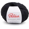 Image de Phildar - Pelote de Laine Phil Soie Mérinos - Laine à Crocheter et à Tricoter - 30% SOIE,10% KID MOHAIR,60% LAINE (MERINOS) - Aiguille n°3.5 - Couleur NOIR