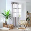 Image de Lovely Casa - Voilage bohème à Pompons en Jute Polyester Naturel 140x260 cm