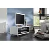 Image de PEGANE Meuble TV décor Blanc et Noir avec roulettes - L79 x H35 x P39 cm