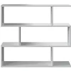 Image de PEGANE Bibliothèque, étagère Basse 3 Niveaux en Bois mélaminé Coloris Blanc Brillant - Longueur 110 x Profondeur 24 x Hauteur 97 cm