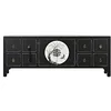 Image de PEGANE Meuble TV en Bois de Sapin et MDF Coloris Noir, Blanc - Longueur 130 x Profondeur 26 x Hauteur 51 cm