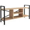 Image de PEGANE Meuble TV en Bois et métal Coloris chêne Cambrian, Noir - Longueur 120 x Profondeur 35 x Hauteur 61 cm