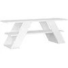 Image de PEGANE Meuble TV en Bois Coloris Blanc - Longueur 120 x Profondeur 34 x Hauteur 40 cm