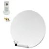 Image de Pack HDSAT Parabole Satellite Fibre Composite Blanche 60cm Brides INOX + LNB Single HD 4K