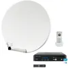 Image de Pack HDSAT Parabole Satellite Fibre Composite Blanche 60cm + LNB Single + Sirius 3 Récepteur TV Satellite HD + Carte