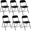 Image de Lot de 6 Chaises Pliantes en Velours Noir - Chaises d'Appoint Élégantes avec Assise Rembourrée - Design Chic & Moderne - Gain de Place Idéal Salon, Salle à Manger et Réceptions - Structure Métal Noir
