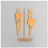 Image de Plaque Toilette pour Porte Panneau de toilettes Panneau de toilettes for hommes et femmes Panneau d'invite publique créatif personnalisé Toilettes publiques Hôtel Bureau(21,18x11cm (3MM thick))