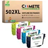 Image de COMETE, Marque française - 502XL - 4 Cartouches d'encre Compatibles avec Epson 502 XL - pour Epson Expression Home XP-5100 XP-5105 Workforce WF-2860DWF WF-2865DWF WF-2880 (1 Noir et 3 Couleur)