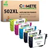Image de COMETE, Marque française - 502XL - 5 Cartouches d'encre Compatibles avec Epson 502 XL Jumelles - pour Epson XP-5100 XP-5105 XP 5100 XP 5105 Workforce WF-2860 WF-2865 (2 Noir et 3 Couleur)