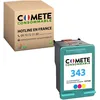 Image de COMETE, Marque française - 343-1 Cartouche d’Encre Compatible avec HP 343 pour Imprimantes HP Photosmart B8330 B8350 2610 2710 Deskjet 460 5740 6520 Officejet H470 6210 6213 7210-1 Couleur