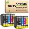 Image de COMETE, Marque Française - T0715-10 Cartouches d'encre Compatibles avec Epson T0715 Guépard - pour Epson Stylus SX205 SX218 SX400 SX510W SX515W DX7450 DX8450 (2 Noir et 3 Couleur)