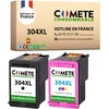 Image de COMETE, fabriqué en France - 304XL - 2 Cartouches d'encre Compatibles avec HP 304 XL - pour HP Envy 5030 5032 DeskJet 3760 3750 2620 2622 2630 - sans Affichage du Niveau d'encre (Noir et Couleur)