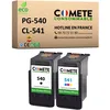 Image de COMETE, Fabriqué en France - 540 541-2 Cartouches d'encre Compatibles avec Canon PG-540 CL-541 - pour Canon Pixma TS5150 TS5151 MG4250 - sans Affichage du Niveau d'encre (1 Noir et 1 Couleur)