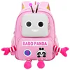 Image de COMETE Enfant Sac à Dos Cartable Robot Rose Clair Pastel Panda Fille Pré Scolaire, Crèche, Scolaire Maternelle, Loisirs, Sorties, Pique-nique
