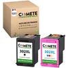 Image de COMETE, fabriqué en France - 302XL - 2 Cartouches d'Encre Compatibles avec HP 302 XL - pour HP OfficeJet 3831 3830 DeskJet 3630 2130 Envy 4520 4525 - sans affichage du niveau d'encre (Noir et Couleur)