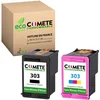 Image de COMETE, Fabriqué en France - 303-2 Cartouches d'encre Compatibles avec HP 303 - pour HP Envy Photo 6220 6230 6232 Tango X Tango - sans Affichage du Niveau d'encre (Noir et Couleur)
