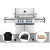 Image de Barbecue à gaz Napoleon Prestige Pro 500 + Housse de protection + Plateau charbon + Pierre à pizza large rectangle - Napoleon