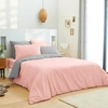 Image de Univers Décor - Parure housse de couette, drap housse & taies rose/gris 180x200 cm