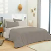 Image de UNIVERSDECOR - Pack 6 pièces Bicolore réversible housse de couette 260 x 240 cm pour lit 180 x 200 cm 'King size' 100% coton / 57 fils/cm² (Taupe/lin, housse de couette 240 x 260 cm lit 180 x 200 cm)