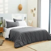 Image de Univers Décor - Parure housse de couette, drap housse & taies anthracite/blanc 160x200 cm