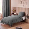 Image de UNIVERSDECOR Parure de Couette Gaze de Coton 140 x 200 pour lit 1 Place (Ardoise)