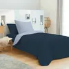 Image de Coton Pur - Parure housse de couette, drap housse & taies bleu olympe/marine 90x190 cm