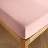 Image de Coton Pur - Drap housse 100% Coton bonnet 30 cm rose dragee 180x200 cm