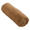 Image de DOCK AVENUE Drap Housse Gaze de Coton 90 x 190 cm Gaia pour Matelas épais Coloris Marron Camel