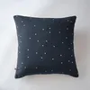 Image de Taie d'oreiller 60x60 cm Gaze de Coton à Pois brodés Minuit