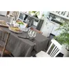 Image de L'Effet Papillon - Nappe rectangle Gaze de coton Gaïa anthracite 150x350 cm