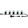 Image de TIBELEC Guirlande Guinguette LED 10m, 10 ampoules RVB remplaçables, E27, 150W, 50 lumens, IP65, connectable
