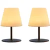 Image de Pack de 2 Lampes de table sans fil - LUMISKY - TWINS - H16 cm - Pied en acier gris - LED blanc chaud et blanc