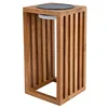 Image de Lumisky Lanterne solaire décorative LED blanc chaud CHENNAI en bois teck massif H30cm
